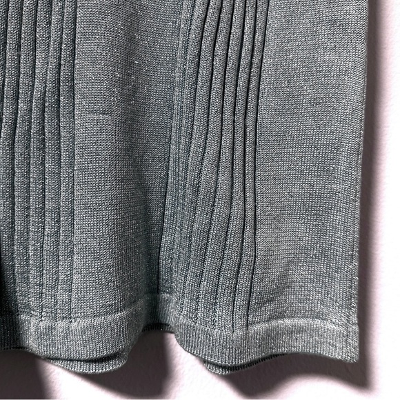 Vintage 90s Ice Blue Metallic Silk Knit Short Sleeve Sweater Women’s Size Large - Picture 6 of 10